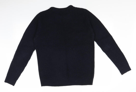 F&F Mens Blue  Knit Pullover Jumper Size S