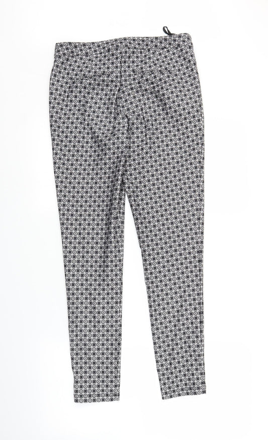New Look Womens Grey Geometric Capri Trousers Size 8 L27 in