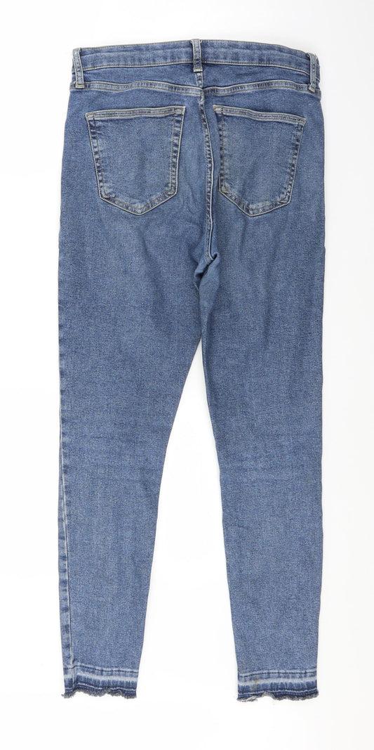 Topshop Womens Blue Denim Straight Jeans Size 30 in L27 in