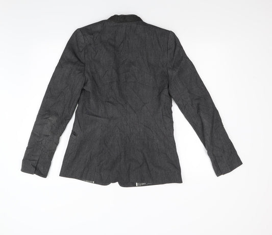 Back view of NEXT women’s grey striped jacket blazer, size UK 10