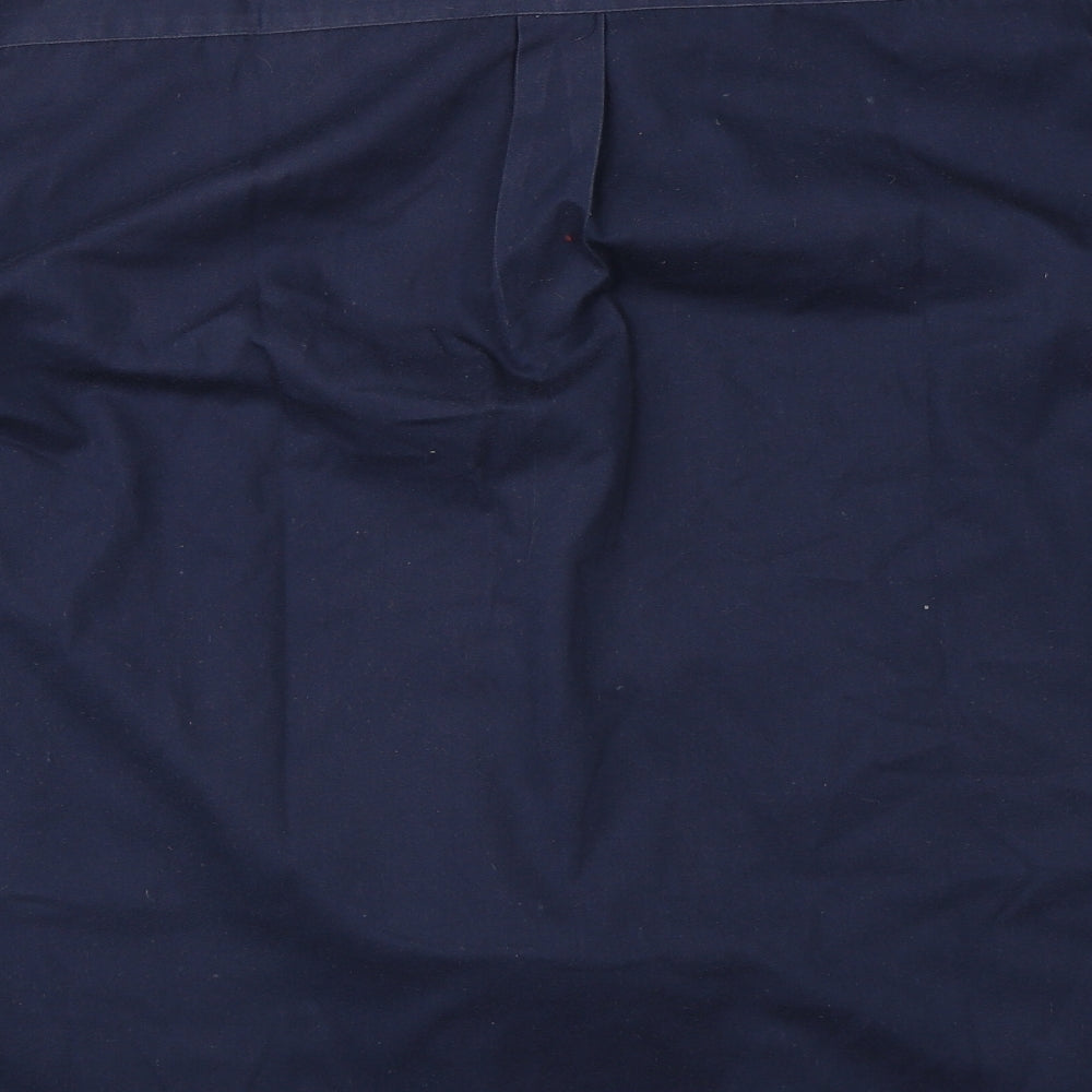 Mens UK Size M Metropol Blue Button-Up Short Sleeve Casual Shirt