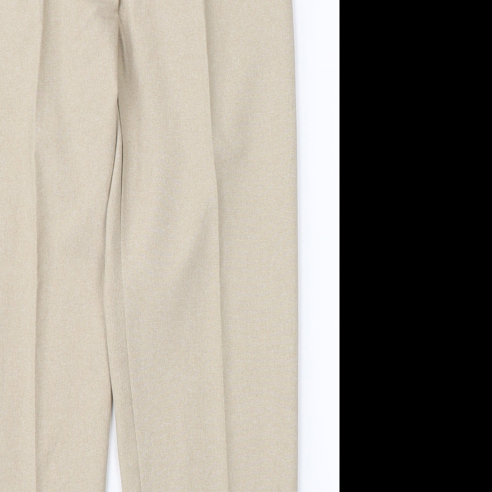 Womens UK Size 14 Preworn Regular Fit Beige Trousers