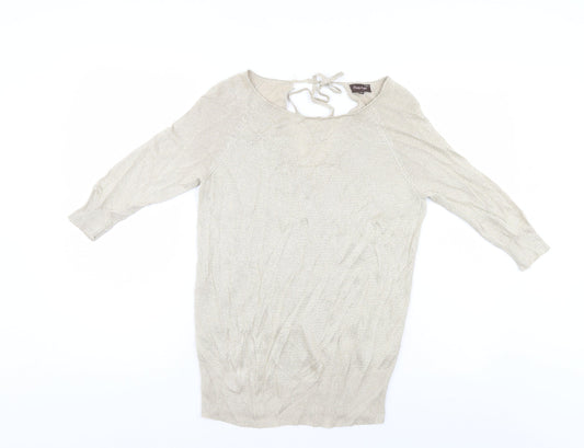 Womens UK Size 10 Phase Eight Gold Basic Blouse