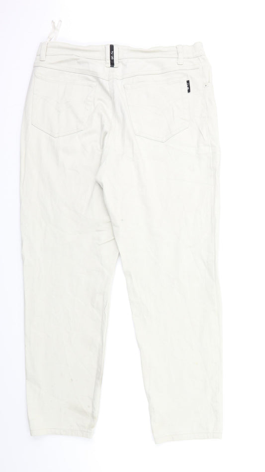 JB Nice Size Mens Beige Denim Bootcut Jeans Size 18 L29 in