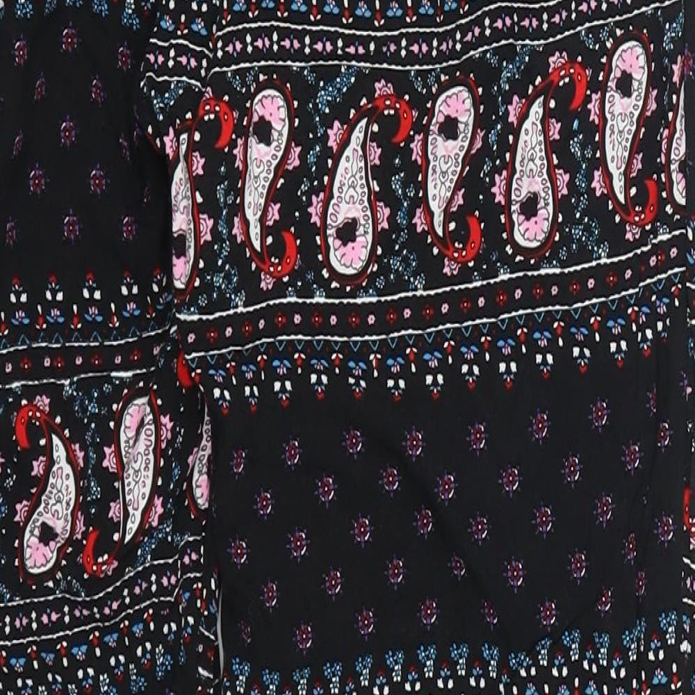 Womens UK Size M Preworn Regular Fit Black Trousers