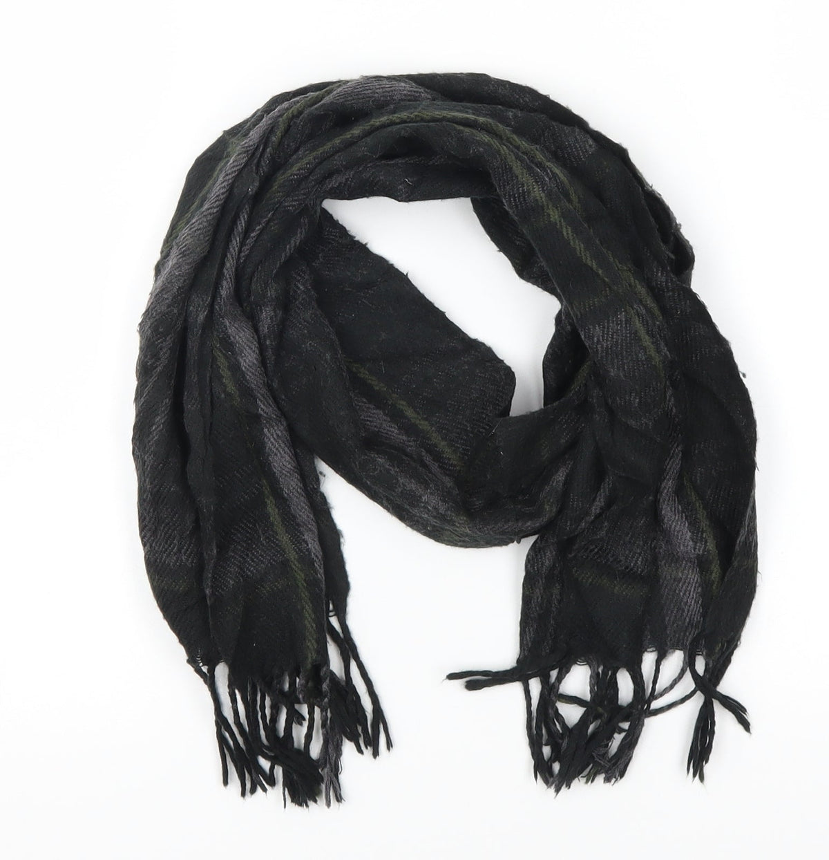Preworn Womens Black Check Scarf