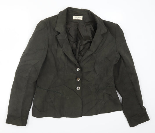 Additional front view of Kaliko women’s green jacket suit jacket, size UK 14