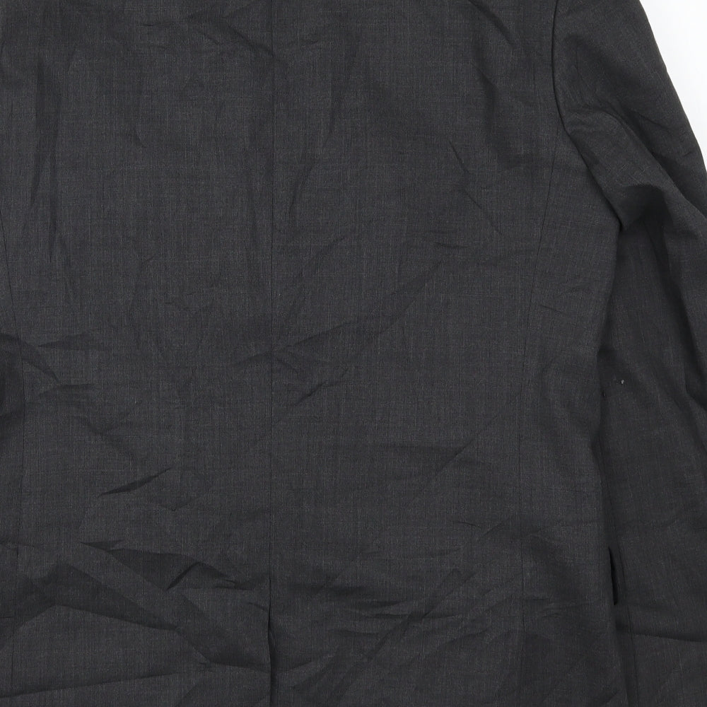 Mens UK Size 40 Pinstripe Regular Grey Suit Jacket