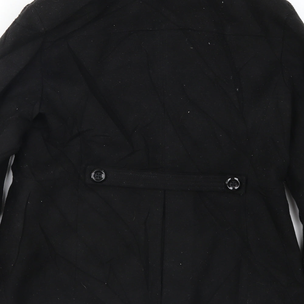 Womens UK Size L FOREVER 21 Black Pea Coat