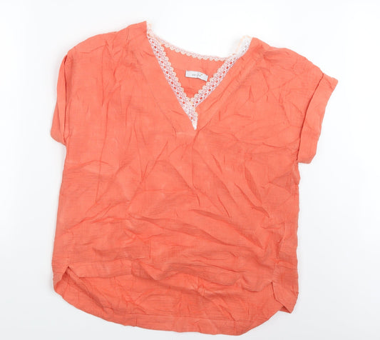 Womens UK Size 12 Per Una Orange Basic T-Shirt
