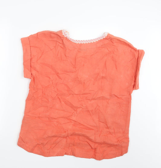 Per Una Womens Orange Basic T-Shirt Size 12