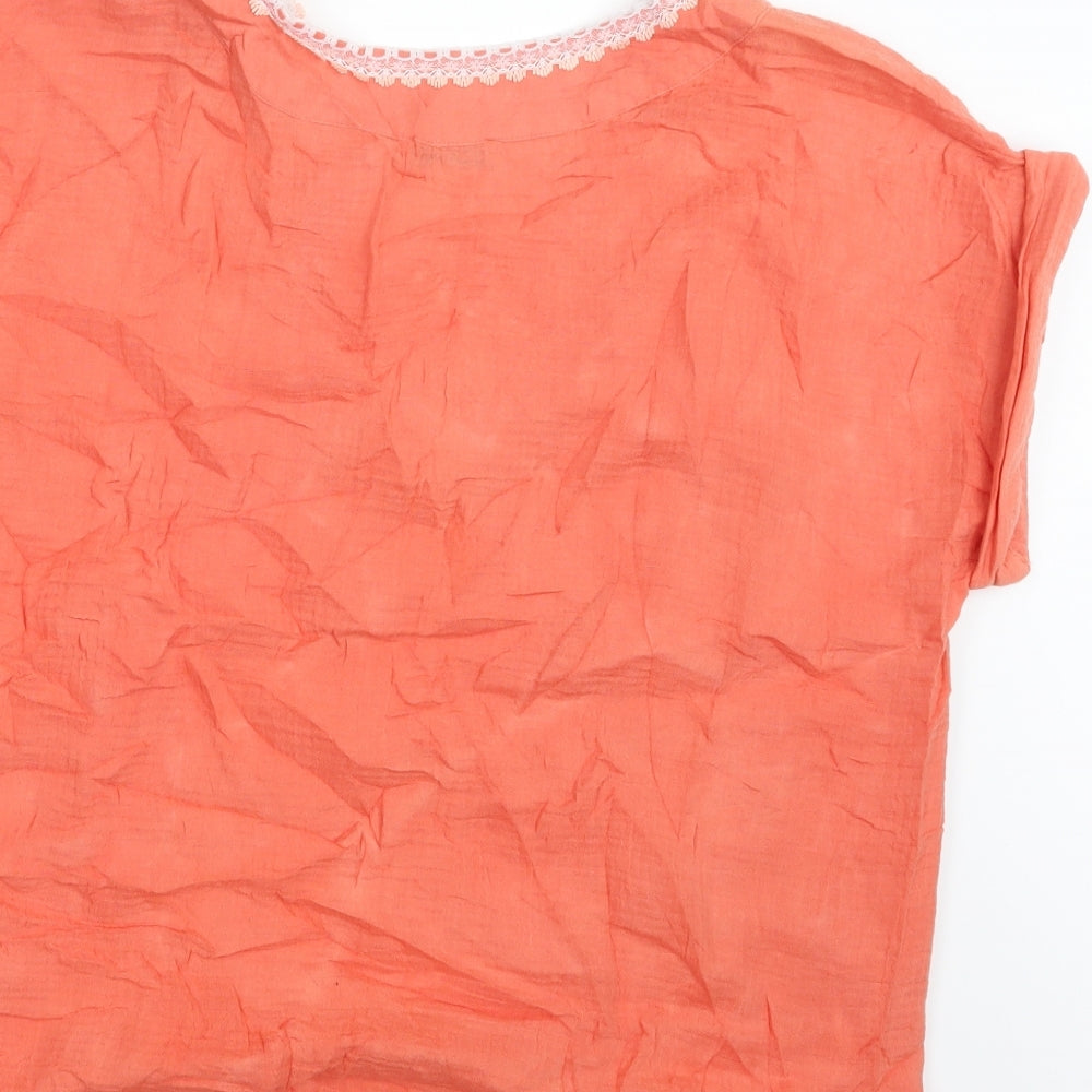 Per Una Womens Orange Basic T-Shirt Size 12