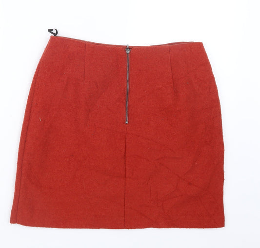 Marks and Spencer Womens Orange Straight & Pencil Skirt Size 8