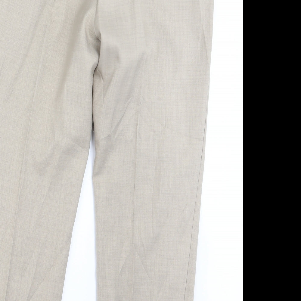 Womens UK Size 14 Marks and Spencer Regular Fit Ivory Trousers