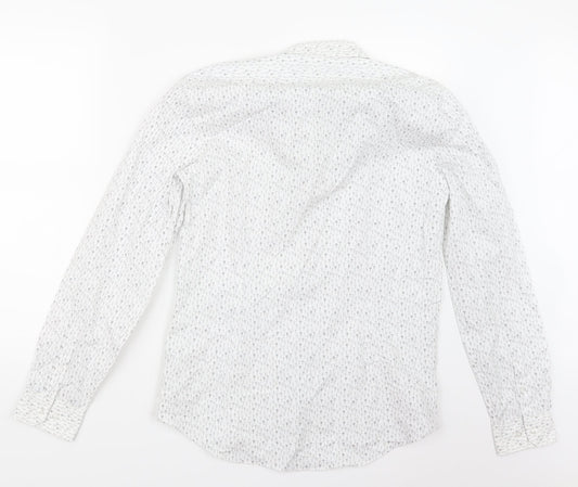 Red Herring Mens White Geometric Button-Up Size 15