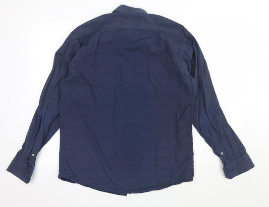 SEVEN SEAS Mens Blue Polka Dot Button-Up Size M