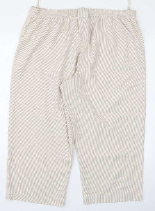 Classic Womens Brown Striped Trousers Size 20 L22 in