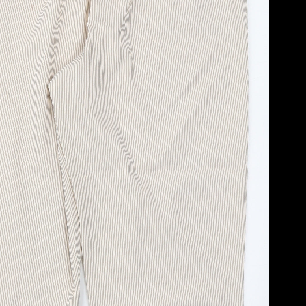 Classic Womens Brown Striped Trousers Size 20 L22 in