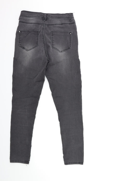 Dorothy Perkins Womens Grey  Denim Skinny Jeans Size 8 L28 in