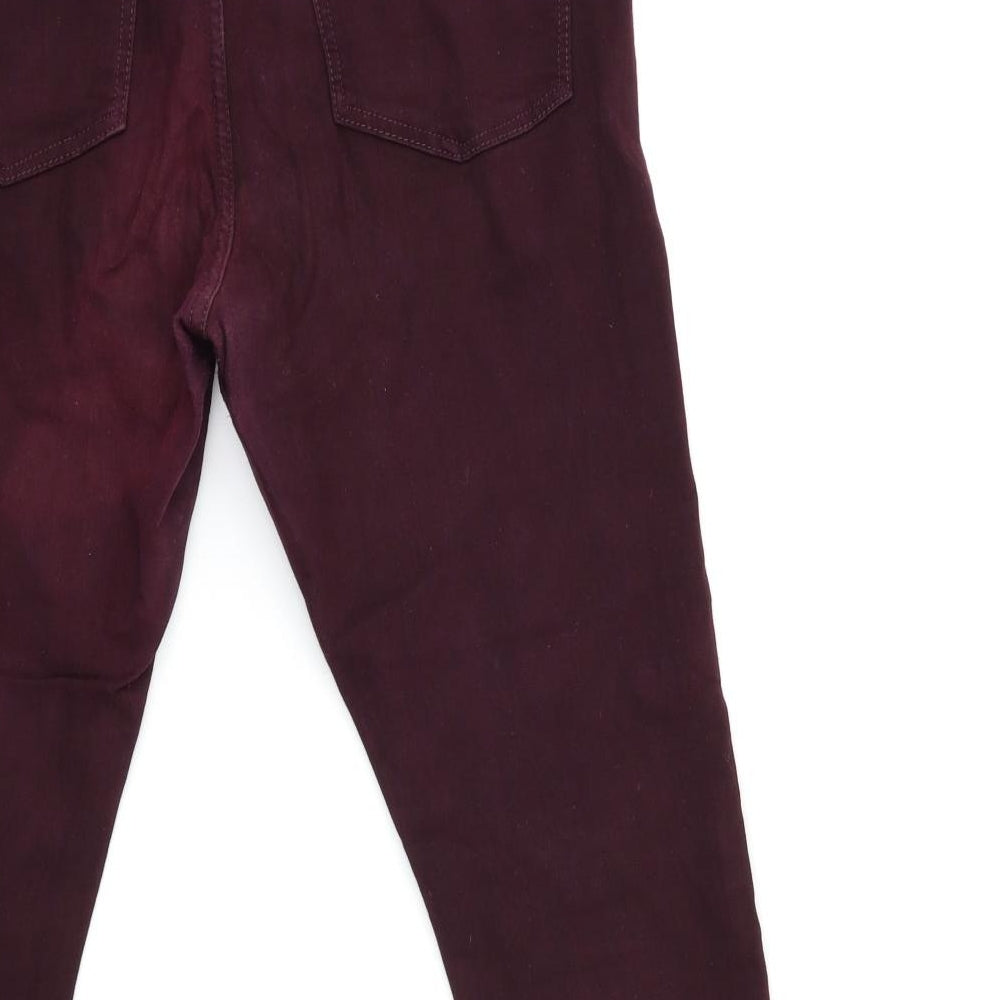 Topshop Womens Red Denim Skinny Jeans Size 32 in L30 in