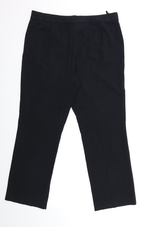 Womens UK Size 14 Marks and Spencer Regular Fit Black Trousers