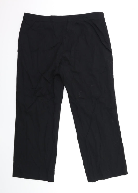 Womens UK Size 18 Preworn Regular Fit Black Trousers