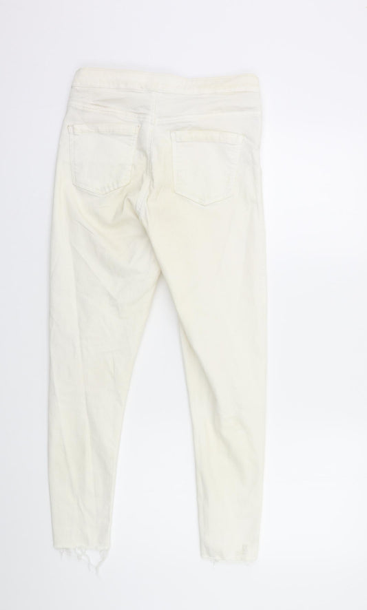 Topshop Womens White Denim Skinny Jeans Size 30 in L25 in