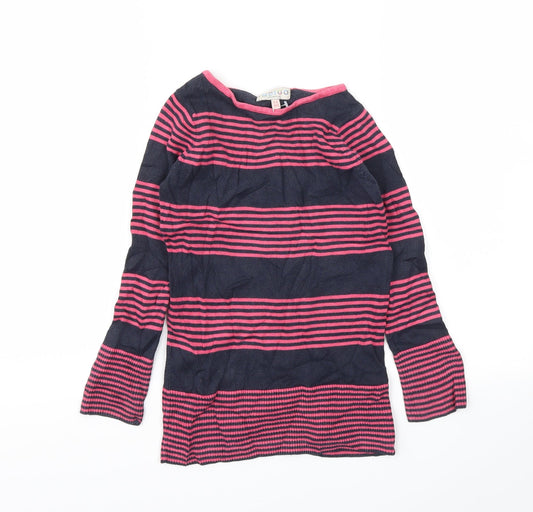 Indigo Girls Pink Striped Jumper Dress Size 5-6 Years