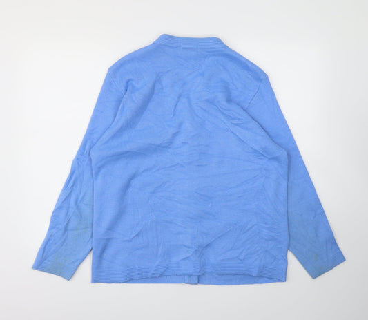 CARE Womens Blue Cardigan Jumper Size XL