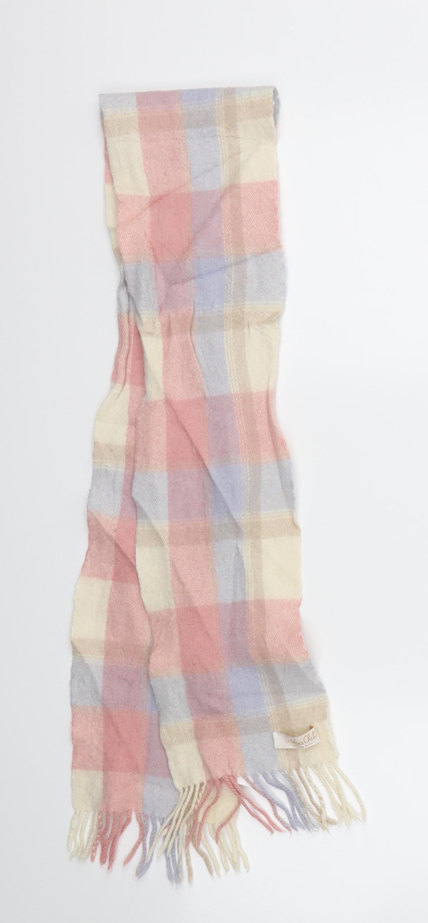 CISTINA CHITI Girls Pink Check Scarf Scarves & Wraps Size Regular