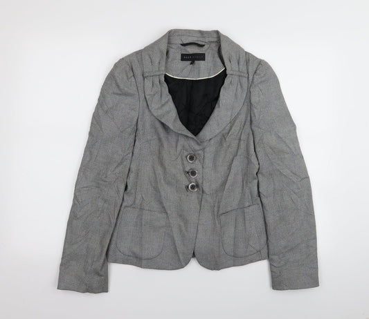 Next Womens Grey Houndstooth Jacket Blazer Size 8