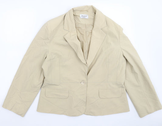 Additional front view of Atmosphere women’s beige jacket suit jacket, size UK 18