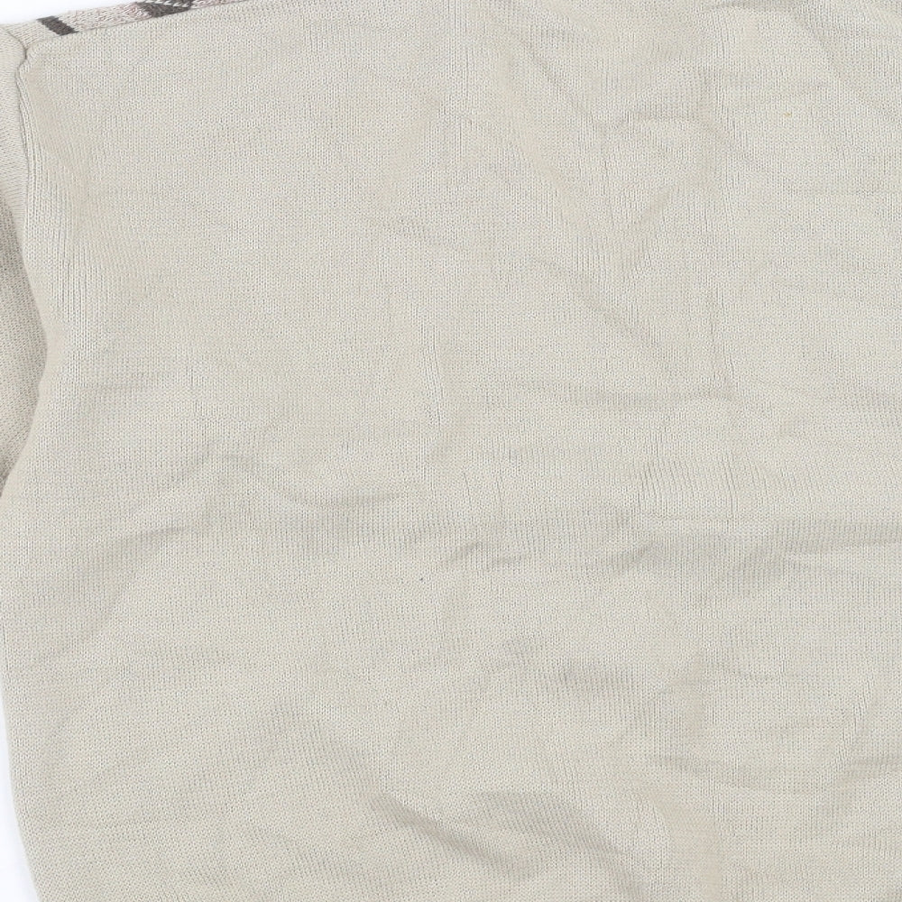 Hunter Mens Beige Argyle/Diamond Pullover Jumper Size M
