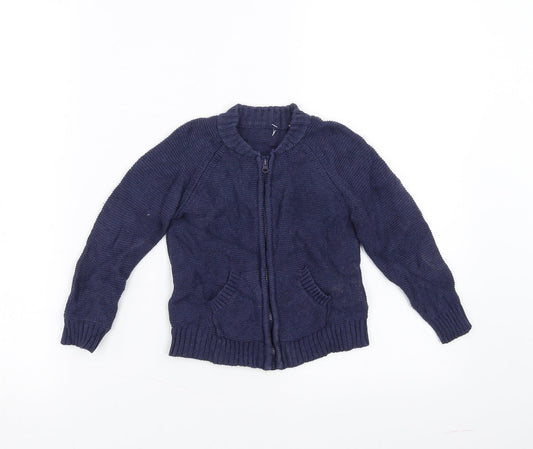 Mini Club Boys Blue Knit Full Zip Jumper Size 18-24 Months