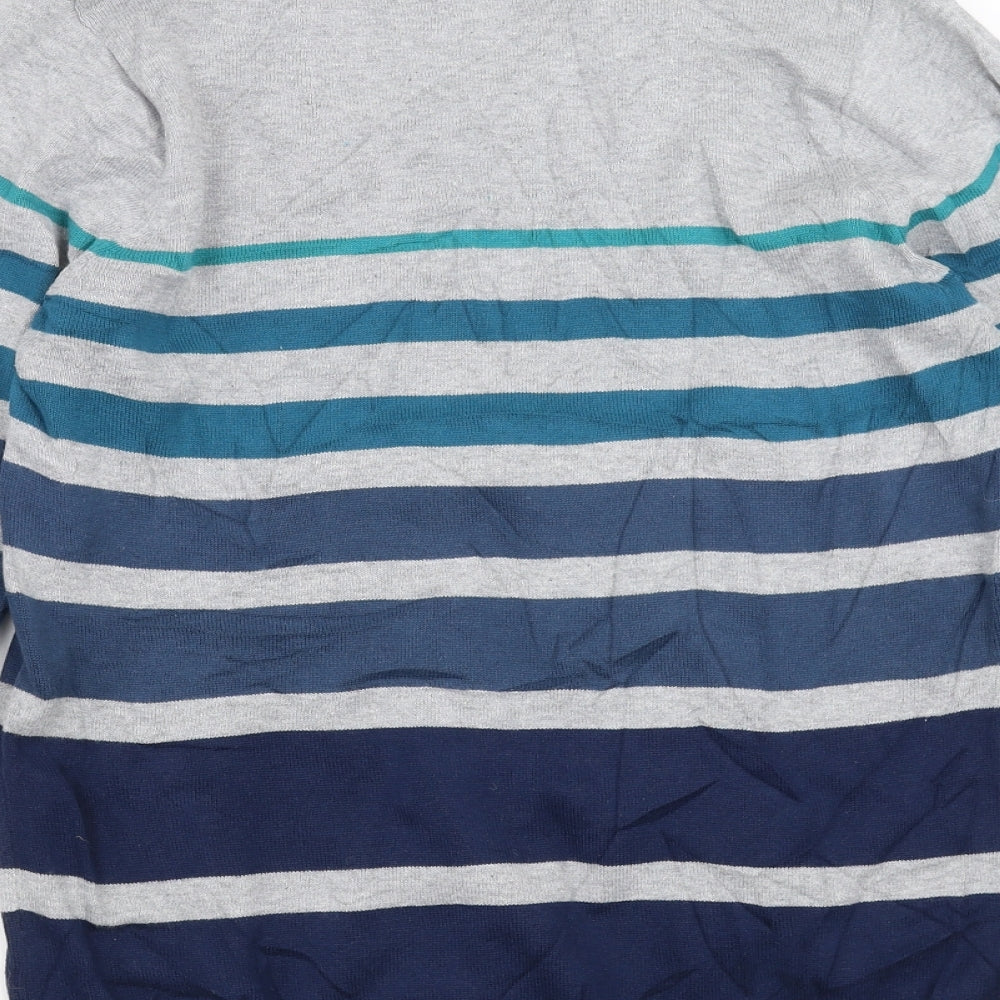 Cedar Wood State Mens Blue Striped Pullover Jumper Size S