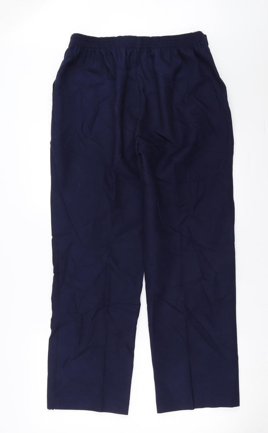 Back view of st Michael women’s blue trousers, size UK 18, 29-inch leg
