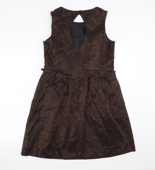 F&F Womens Brown Floral Shift Size 14