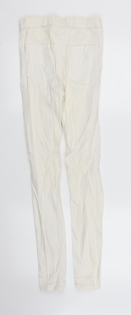 Bershka Womens White Denim Skinny Jeans Size 8 L28 in