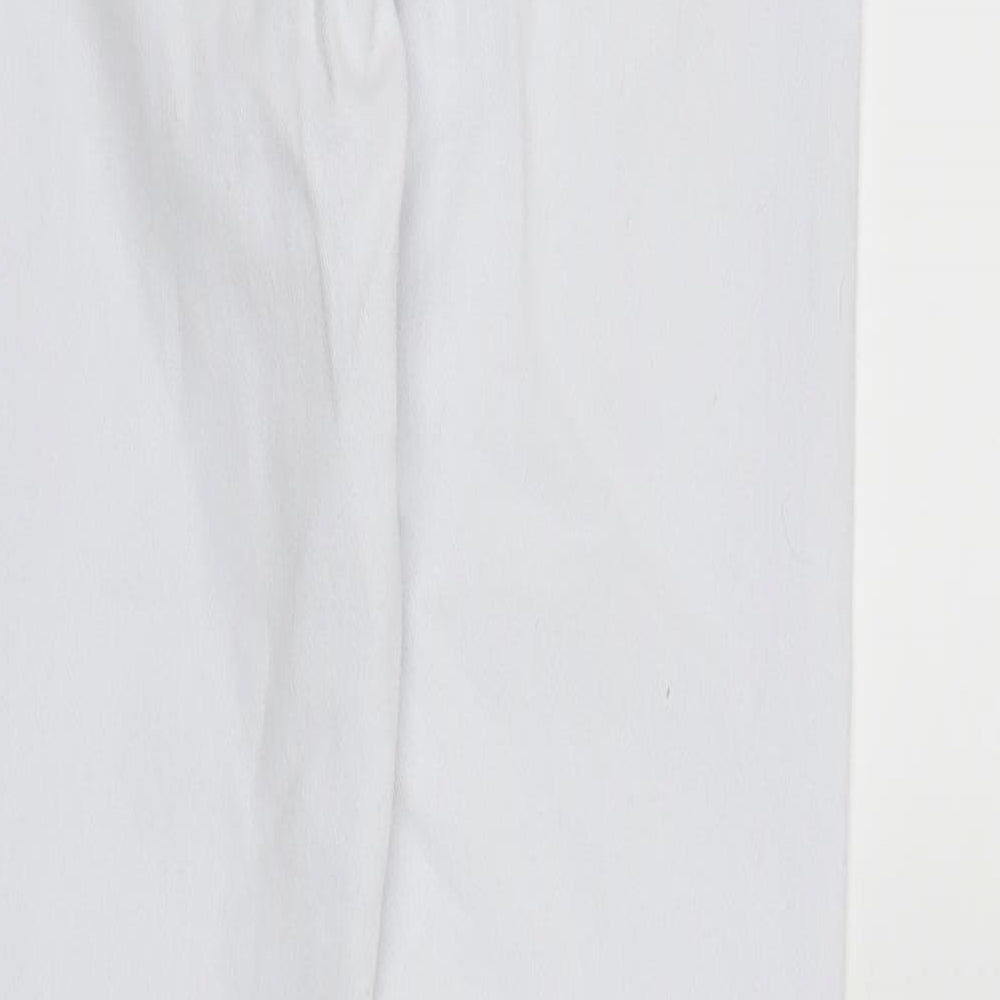 Womens UK Size XS Preworn Regular Fit Skinny White Jeans