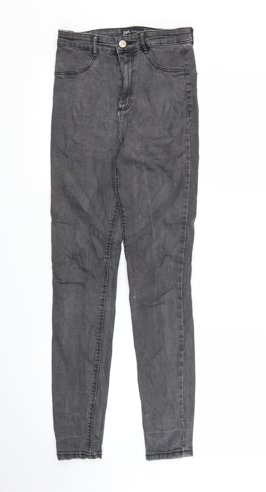 Womens UK Size 8 Zara Regular Fit Skinny Grey Jeans