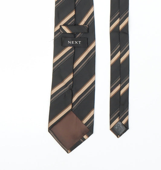 NEXT Mens Bronze Striped Pointed Tie One Size