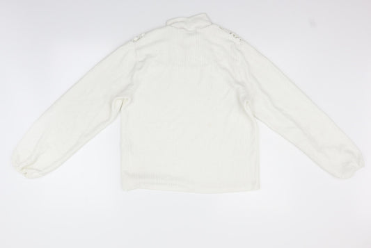 Zara Womens White Pullover Jumper Size M