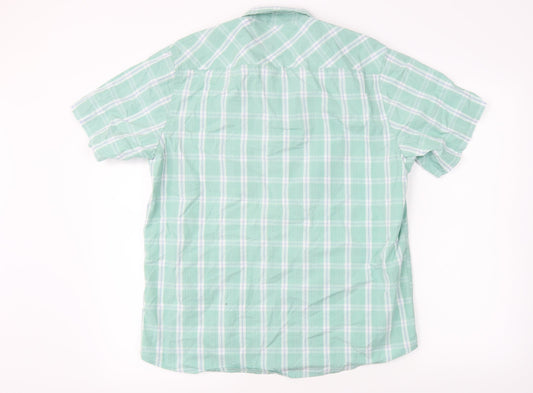 South Bay Mens Green Check Button-Up Size S