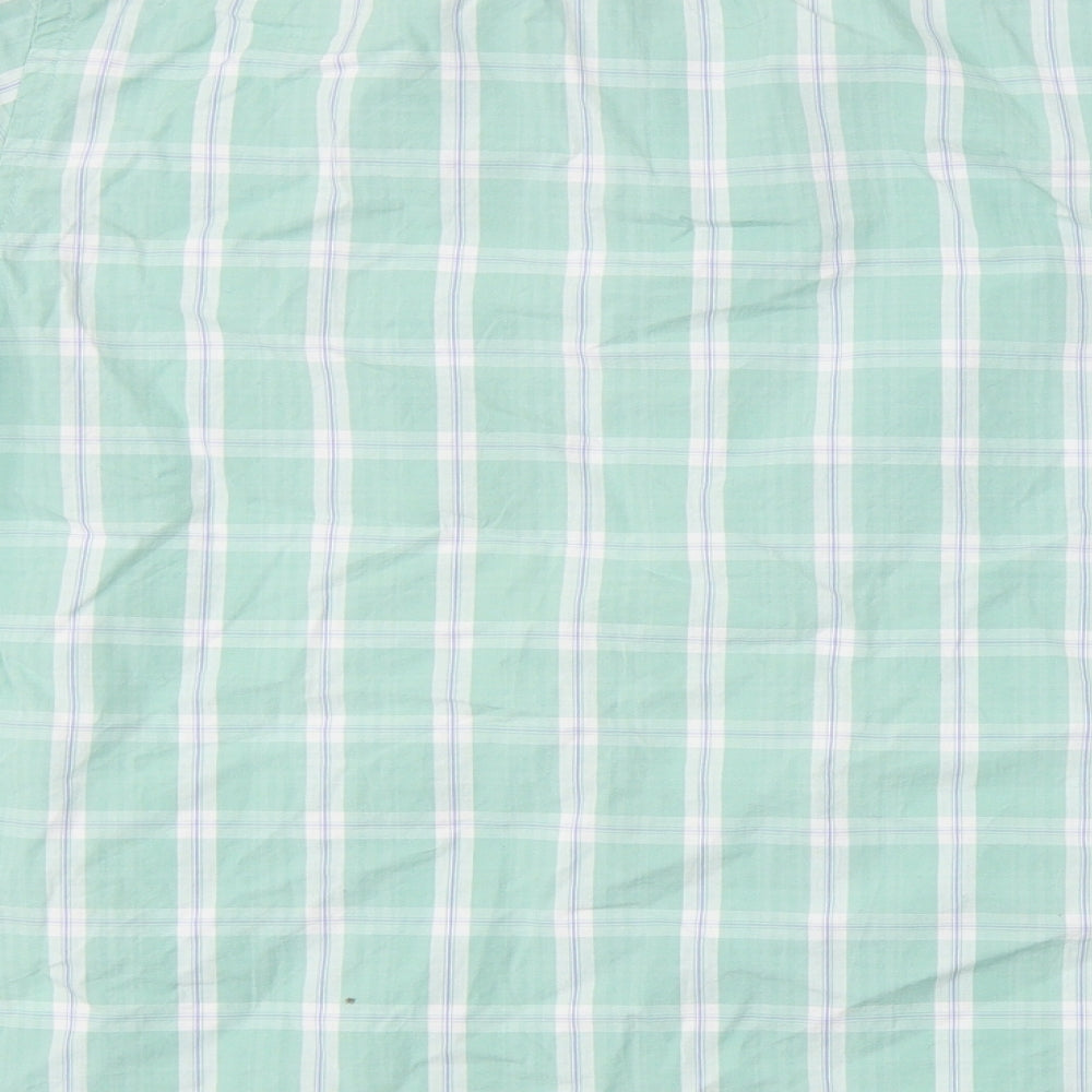 South Bay Mens Green Check Button-Up Size S