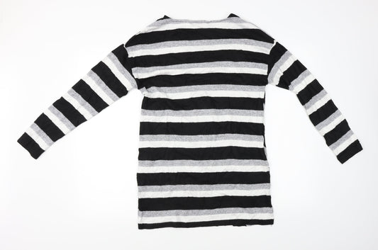 F&F Womens Black Striped A-Line Size 8