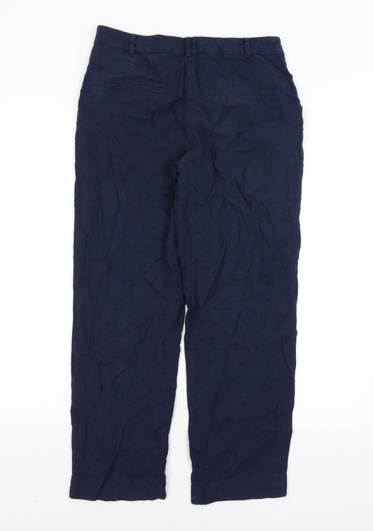 M&S Womens Blue Trousers Size 8 L25.5 in