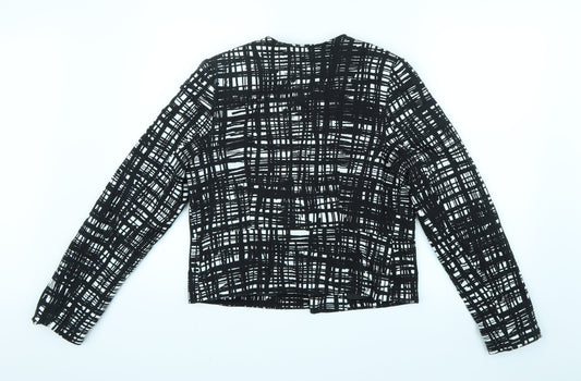 Primark Womens Black Check Jacket Coatigan Size 12