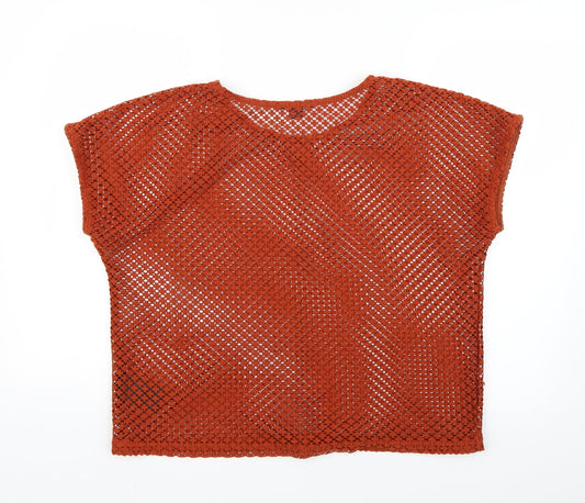 ESMARA Womens Orange Basic Blouse Size M