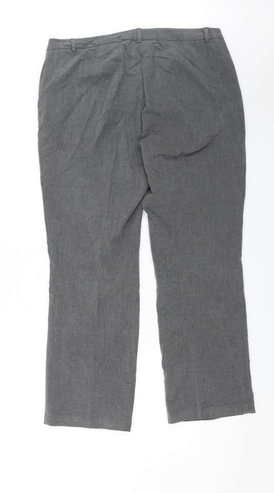 M&S Womens Grey Dress Pants Trousers Size 14 L26 in
