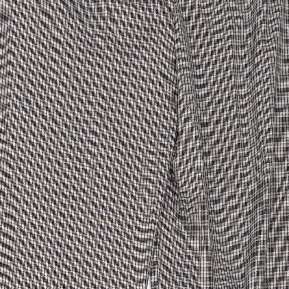 Warehouse Womens Brown Check Dress Pants Trousers Size 8 L25 in